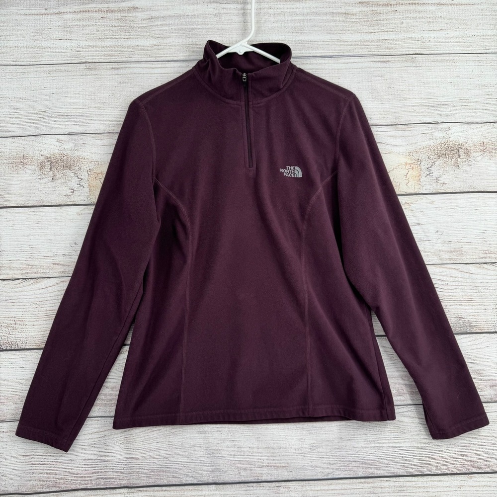 The North Face Quarter Zip Women Large Maroon TKA 100 Fleece Pullover